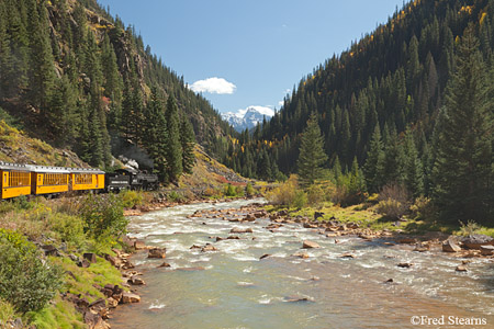 Durango and Silverton Narrow Gauge Railroad Engine 481 Animas River